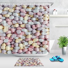 Cortina de banheiro à prova d'água, colorida, de pavio e pedra, cortina artística para banheira, decoração 2024 - compre barato