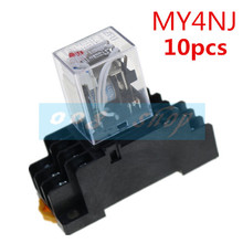 10PCS ZFU MY4NJ DC 12V 24V AC 110V 220V  Coil 5A 4NO 4NC Green LED Indicator Power Relay DIN Rail 14 Pin time relay 2024 - buy cheap