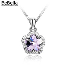 BeBella Crystal plum flower pendant necklace made with Austrian Crystals from Swarovski for women gift 2024 - buy cheap