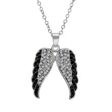 Fashion Angel's Crystal Wings Necklace For Women Wedding Pendant Chain Jewelry Gift Black Silver Color Wings 2024 - buy cheap