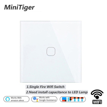 Minitiger-Interruptor táctil inteligente para pared, Interruptor táctil para pared con Wifi, 1, 2 entradas, 433 RF, aplicación remota, para casa inteligente, UE/RU 2024 - compra barato
