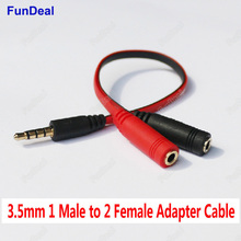 3.5mm Jack 1 Male to 2 Female Headphone Earphone Audio Cable Mic Y Splitter Adapter Connect Cord for Laptop Mobile Phone MP3 MP4 2024 - buy cheap