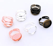 12mm 10pcs 3 Colors Plated Brass Children Adjustable Ring Settings Blank/Base,Fit 12mm Glass Cabochons,Buttons;Ring Bezels 2024 - buy cheap
