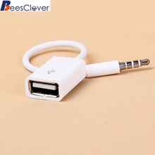 Car MP3 3.5mm Male AUX Audio Plug Jack To USB 2.0 Female Converter Cable Headphone Cable Cord PVC Auto for Ford/Bmw/SUV 2024 - buy cheap