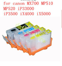 PGI-5BK CLI-8C M Y cartucho de tinta rellenable para canon PIXMA MX700 MP510 MP520 iP3300 iP3500 iX4000 iX5000 4 colores con chip 2024 - compra barato