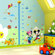 Minnie Mickey Donald Duck Growth Chart Wall Stickers For Kids Room Decor Nursery Animals Mural Art Children Height Home Decals 2024 - buy cheap