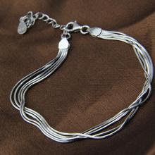 Female Soild 925 Sterling Silver Snake Chain Multilayer Bracelets Fashion Wrap Bracelet For Women Party Jewelry 2024 - купить недорого