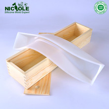 Nicole Silicone Food Grade Silicone Rectangle Mold with Wooden Box Big Size Loaf Swirl Soap Mold Tool 2024 - buy cheap