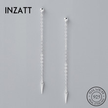 INZATT-pendientes de plata de primera ley con forma de cono para mujer, aretes colgantes, plata esterlina 925, estilo minimalista, elegante 2024 - compra barato