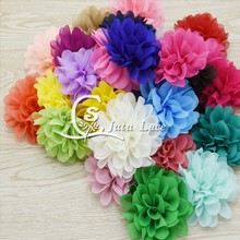 60 pcs/lot , 3.75" chiffon petal flower, shabby chiffon flowers for kids apparel hair Accessories headwear 2024 - buy cheap