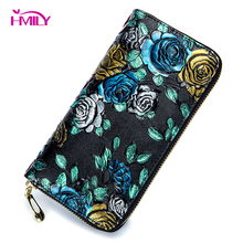 HMILY Fashion Women Wallet Leather Female Purse Vintage Long Money Bag Ladies Classic Card Holder Zipper Phone Pocket Female 2024 - buy cheap