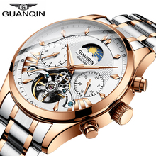 GUANQIN-Reloj de pulsera para hombre, accesorio Masculino resistente al agua con mecanismo automático de Tourbillon, complemento mecánico de marca de moda 2024 - compra barato