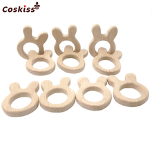Beech Wooden Rabbit Natural Handmade Wooden Teether DIY Wood Personalized Pendent Eco-Friendly Safe Baby Teether Toys 2024 - buy cheap