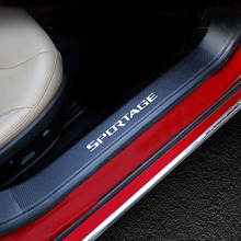 Для Kia Sportage Накладка на порог двери автомобильный порог Step Plate из углеродного волокна из искусственной кожи Car-Styling 2024 - купить недорого