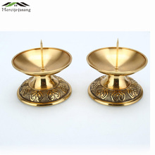 2PCS/LOT Metal Votive Candlestick Lotus Retro Candle Holders for Daily Pray Buddha Candelabra Butter Lamp Holder Buddhist GZT025 2024 - buy cheap