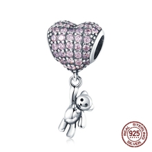 Little bear Balloon Charm Bead Pendant 925 Sterling Silver fit bangle Original Bracelet & Necklace Making Woman Jewelry 2024 - buy cheap