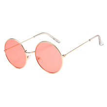 Gafas de sol redondas Vintage para mujer, lentes de Color océano con espejo, diseño de marca, montura de Metal, circulares, UV400 2024 - compra barato