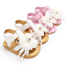 Zapatos de princesa con flores de goma para bebé, calzado antideslizante, parte inferior de 0 a 1 años, Verano 2024 - compra barato