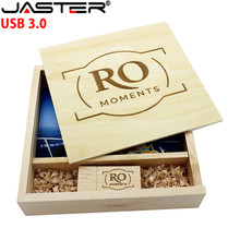 USB JASTER 3.0 álbum de madera usb + caja usb flash drive 4GB 8GB 16GB 32GB fotografía regalo de boda (170mm * 170mm * 35mm) 2024 - compra barato