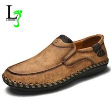 Calçados masculinos de couro, sapatos casuais para homens da moda, sem cadarço, para o outono de 38-46 2024 - compre barato
