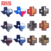 Parche táctico de la bandera del estado de Texas, insignia de ropa del estado de la estrella solitaria, parche de gancho 3D bordado y lazo para chaquetas, sombrero, gorra 2024 - compra barato