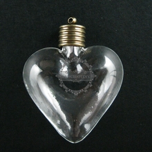 30x35mm heart shape glass blub wish vial pendant globe charm with antiqued bronze loop DIY glass dome jewelry supplies 1810407 2024 - buy cheap