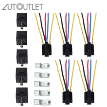 AUTOUTLET 5 Pair 12V 12 Volt DC 40A AMP Relay & Socket SPDT 5Pin 5 Wire For Car Auto Truck With 40 A relay & Socket Wire 2024 - buy cheap