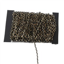 Correntes pretas brilhantes de cruz de cobre para colar diy, correntes de fabricação de joias de 2x4mm 2024 - compre barato