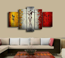 Hand Painted Abstract Knife Nude Girl Sexy Women Oil Painting 5 Panel Home Decor Modern On Canvas Wall Picture For Living Room 2024 - buy cheap
