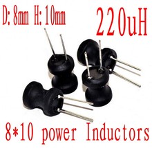 DIP силовой индуктор 8*10 мм 220uh 221 радиальный свинцовый индуктор 8 мм * 10 мм 220UH 500 шт./лот 2024 - купить недорого