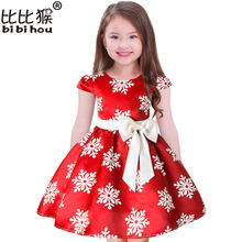 Милое рождественское платье для девочек; Милое детское платье с цветочным принтом; Одежда для маленьких девочек; Платья принцессы; Карнавальный костюм на Рождество 2024 - купить недорого