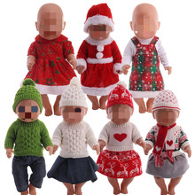 LUCKDOLL7 muñeca vestido de Navidad Fit 18 pulgadas americano 43cm muñeca bebé Ropa Accesorios, niñas juguetes, generación, regalo de cumpleaños 2024 - compra barato