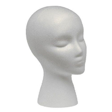 Maniquí de espuma de poliestireno, gorro de exhibición para cabeza, soporte para peluca, cabeza de espuma blanca 2024 - compra barato