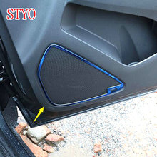 Styo-capa de alto-falante estéreo para chevrolet equinóx, tampa de aço inoxidável azul para porta interior de veículos, 2017 e 2018 2024 - compre barato