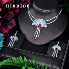HIBRIDE, большой бренд, роскошный дизайн, Дубай, ювелирные наборы, белый цвет, Модный женский свадебный ювелирное ожерелье, набор 2024 - купить недорого