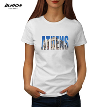 BLWHSA nueva Atenas camiseta para mujer impresa Grecia de la ciudad de Atenas estampado de moda mujer T Camisas ciudad europea camiseta de verano 2024 - compra barato