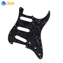 New 4Ply Electric Guitar Parts Black Pearl Electric Guitar Pickguard Strat SSS 11 Hole Scratch Plate 2024 - buy cheap