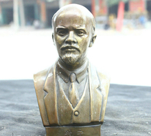 free shipping Chinese Fengshui Old Bronze Brass Statue Buddhist temple Lenin Head Sculpture 2024 - buy cheap