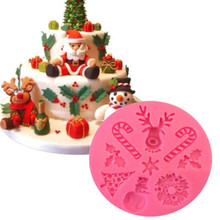 Рождественская форма для торта в форме лося, силиконовая форма для мастики, украшение для торта из сахара, Рождественская силиконовая форма в форме снеговика 2024 - купить недорого