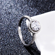 Классические кольца для женщин, Изящные Ювелирные изделия из стерлингового серебра S925, обручальное кольцо с Белым Круглым камнем, обручальные кольца для невесты 2024 - купить недорого