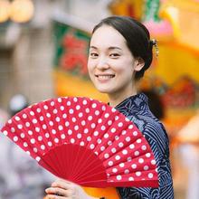 9 Colors Elegant Plastic Hand Fans Chinese Polka Dots Hand Folding Fan For Dance Party Pocket Gifts 2024 - buy cheap