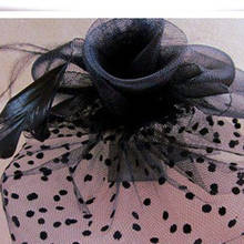 Black Color Veil and Feather Fascinator Hats Bridal Headwear Party Hat Wedding Hair Clip Derby Headpieces Nice New Handmade M37 2024 - купить недорого