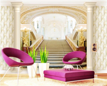 Beibehang Custom wallpaper Modern art painting style palace staircase Rome column living room sofa background 3d mural wallpaper 2024 - buy cheap