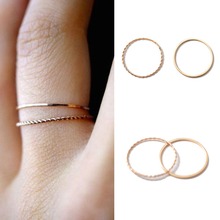 2 шт./компл. тонкий набор колец на сустав пальца, маленькое простое миди простое кольцо на палец, дизайнерское Ювелирное кольцо для женщин 2024 - купить недорого