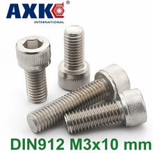 2021 Vis Free Shipping Axk 100pcs/lot Metric Thread Din912 M3x10 Mm M3*10 304 Stainless Steel Hex Socket Head Cap Screw Bolts 2024 - buy cheap