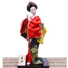 Acessórios de Decoração Para casa Artesanato Figurinhas Gueixa Boneca com belo Vestido de quimono Japonês feito À Mão artesanato para casa nova 2024 - compre barato