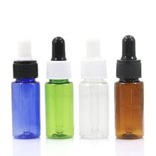 15ml X 50pc PET  Plastic Bottle With Dropper Essential Oil Bottles ,Green Brown Blue Oil Dropper Container Empty Cosmetic Vial 2024 - buy cheap