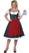 S-XXL feminino oktoberfest tradicional dirndl traje cerveja festival menina traje alemão empregada doméstica festa fantasia vestido 2024 - compre barato