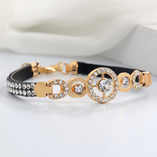 Hesiod-pulsera de cuero negro para hombre y mujer, brazalete de Color dorado, cristak geométrico, joyería para parejas 2024 - compra barato