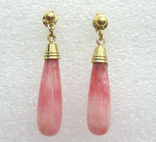 Charming pink natural jade stud danlge earrings free shipping 2024 - buy cheap